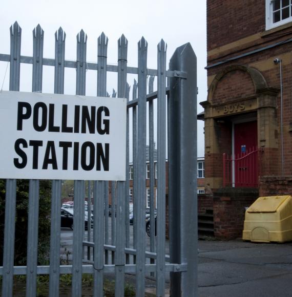 Polling station on election day. 