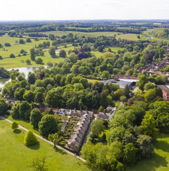 Aerial view of St Albans in Hertfordshire