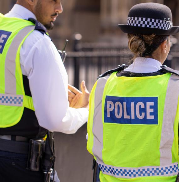 Two UK police officers on duty