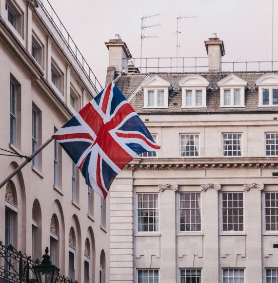 Union flag flying