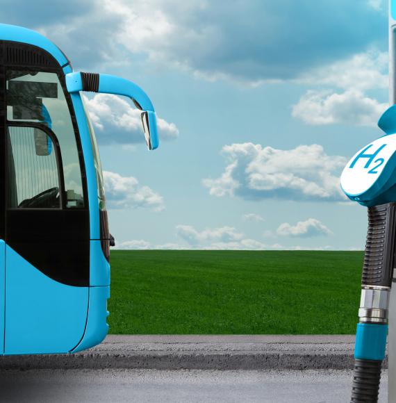 Hydrogen bus and charging point