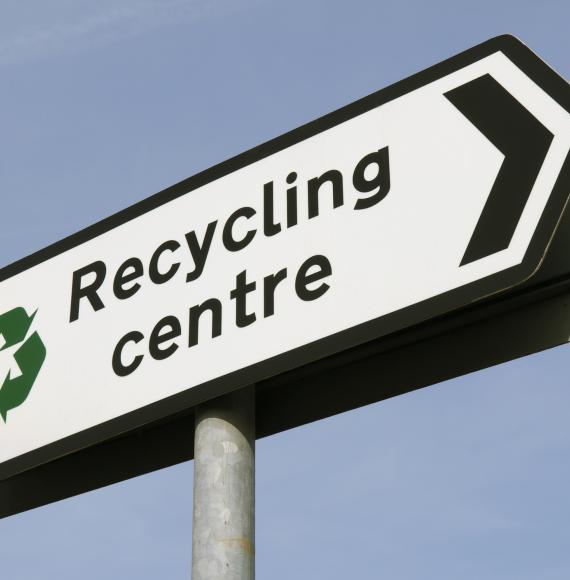 Recycling centre sign