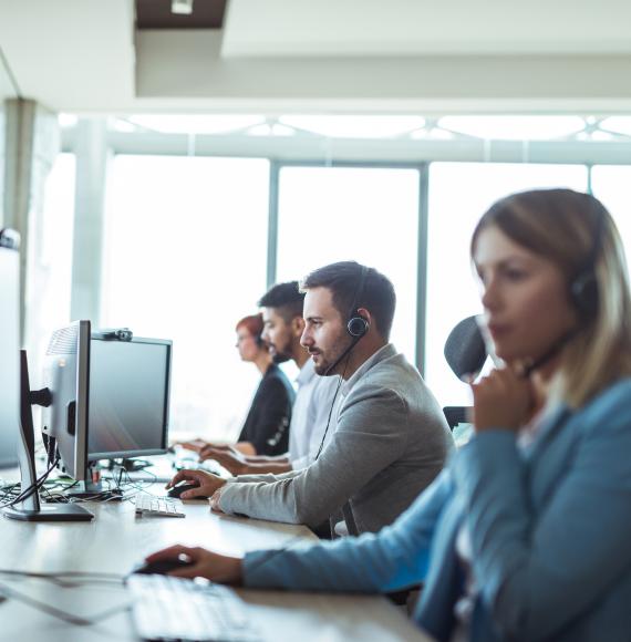 Colleagues in a call centre