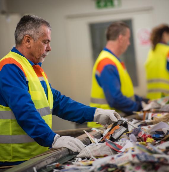 Waste recycling worker