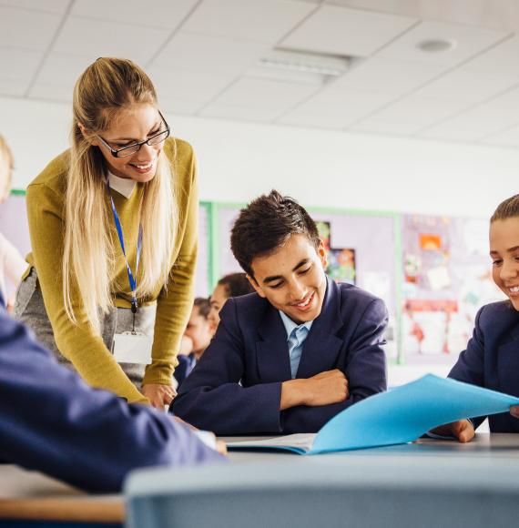 Teacher and pupils