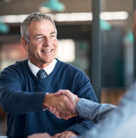 Male businessman in a meeting with a colleague