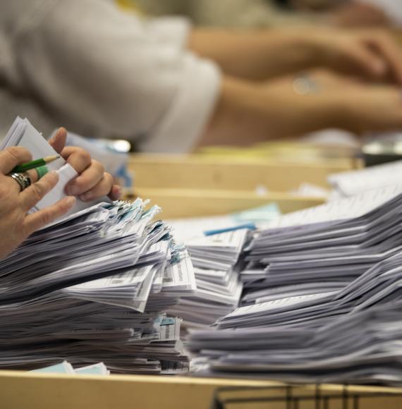 Ballot papers being counted