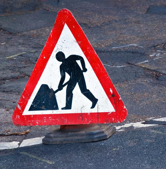 Roadworks sign