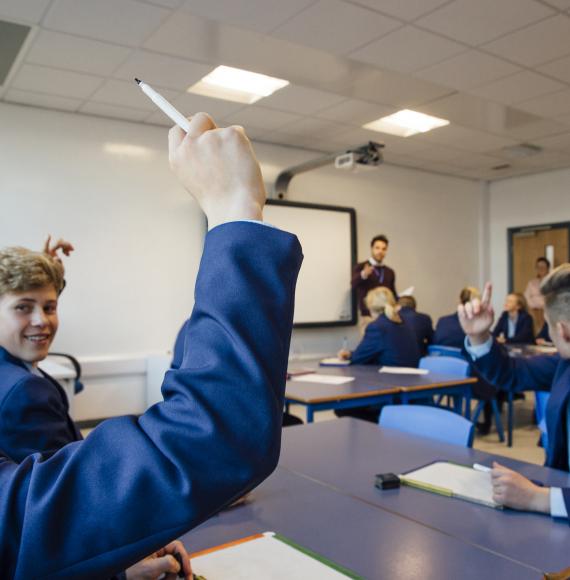 High school pupils in classroom 