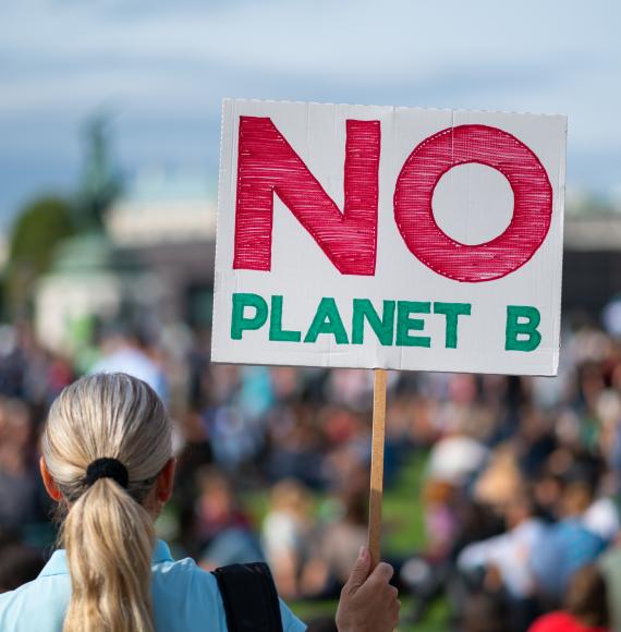 Climate change protestor