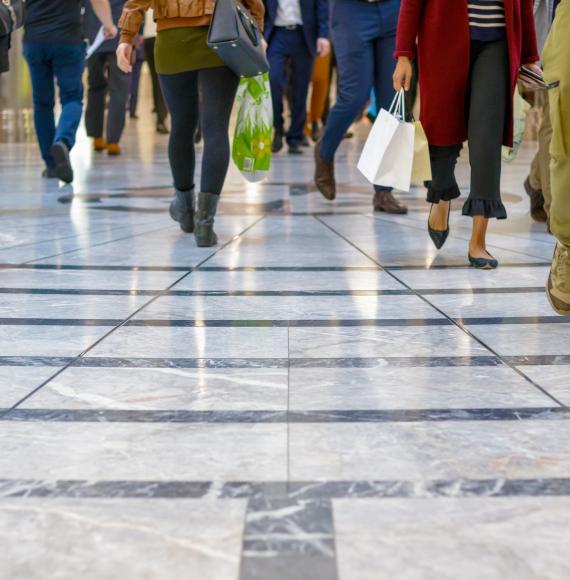 People walking in a shopping centre