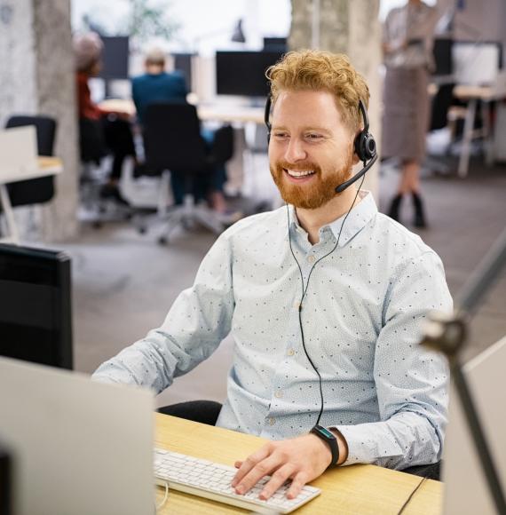 Man on computer