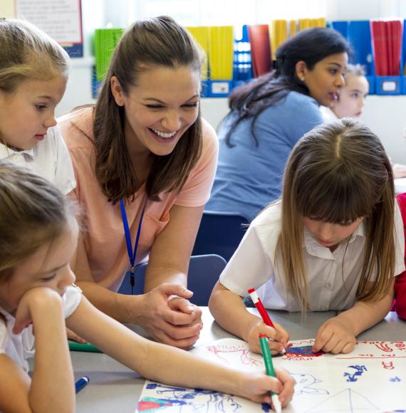 Teacher with pupils