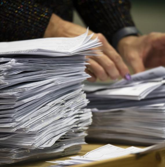 Ballot papers being counted