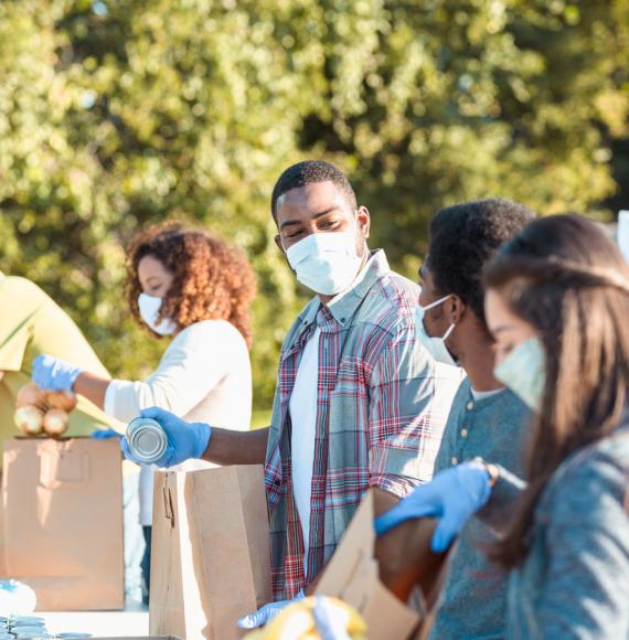 Food bank volunteers