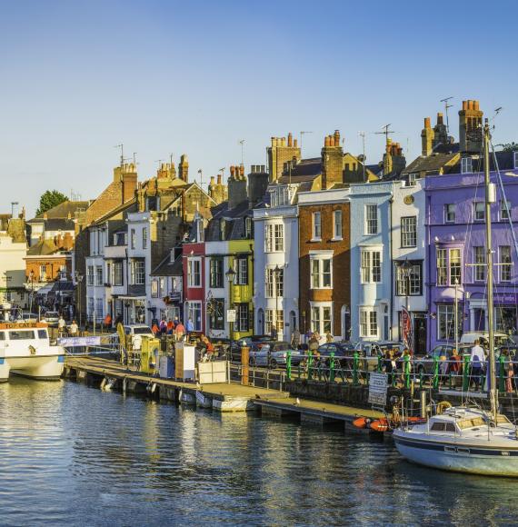 Coastal town harbour in the UK