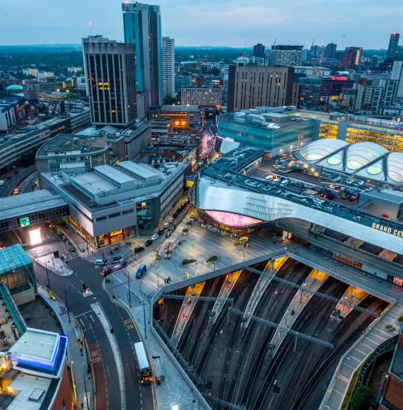 Aerial shot of Birmingham