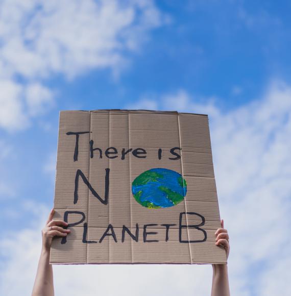 Climate protest sign
