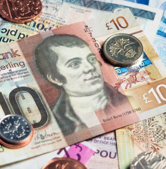 Scottish banknotes and coins
