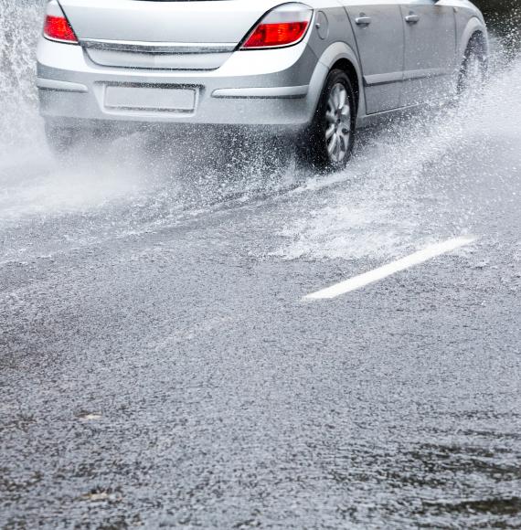 Rain on road