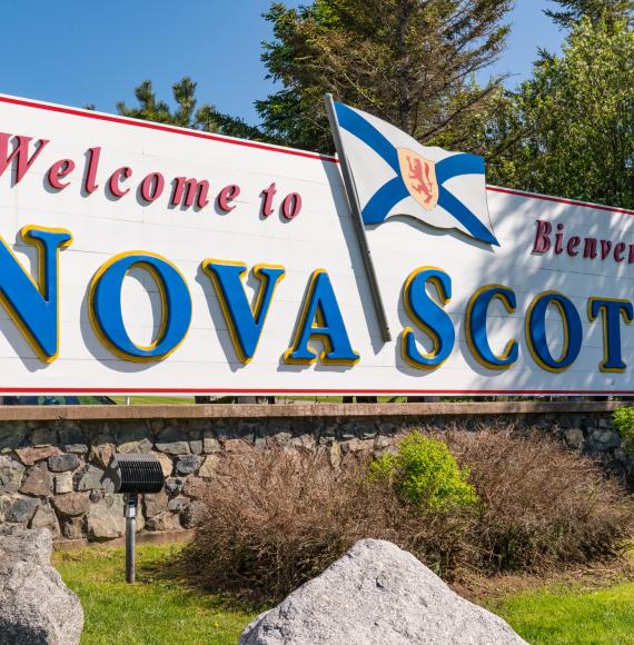 Nova Scotia welcome sign