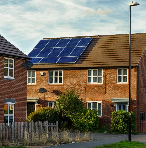 Solar panel on house