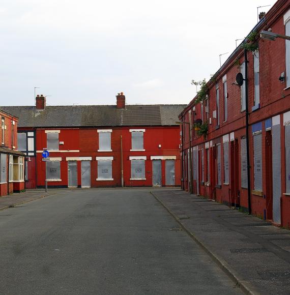 Boarded up houses