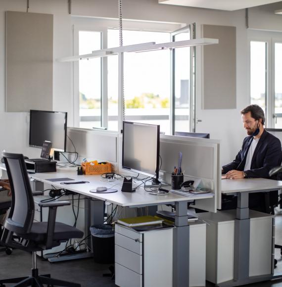 Office workers working at their desks