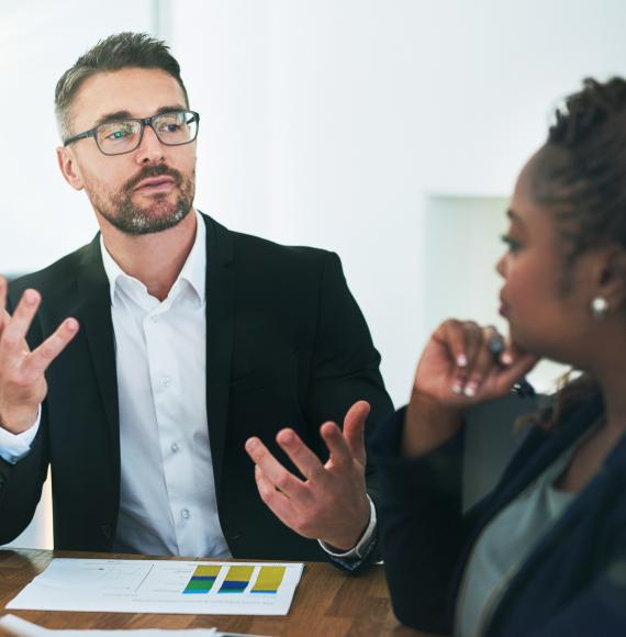 Businessman explaining in a meeting