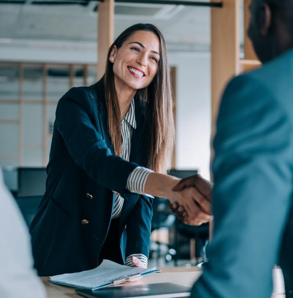 Female buyer concluding a business deal