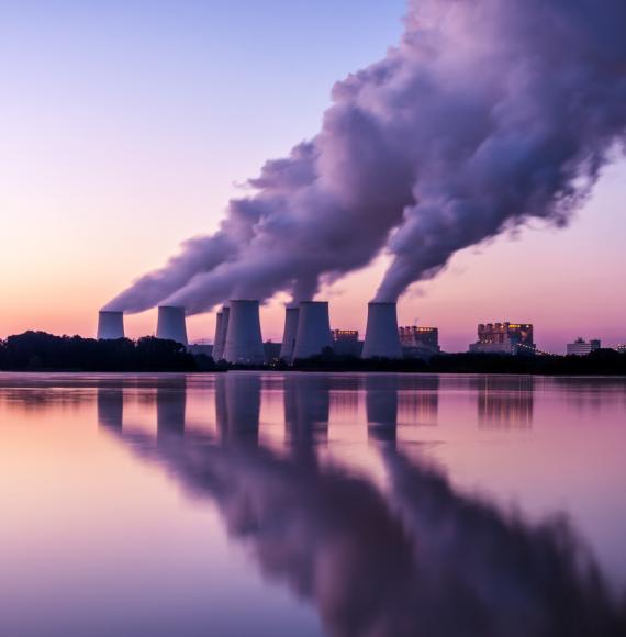 Power plant at sunrise