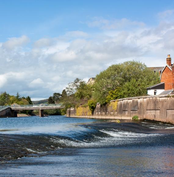 River Exe at Tiverton Mid Devon England UK Europe