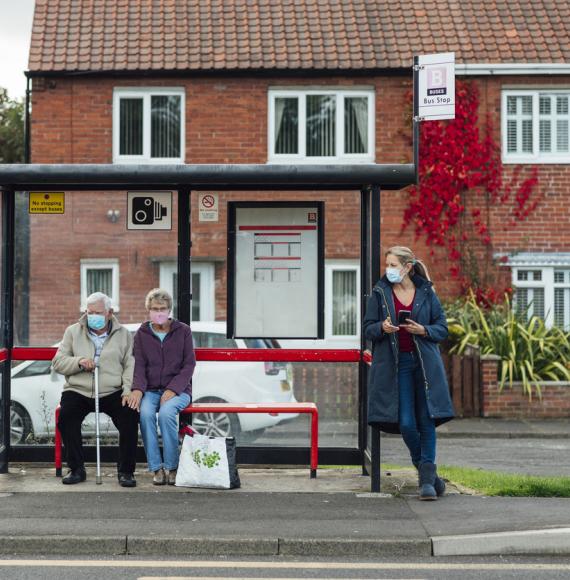 Bus stop in England