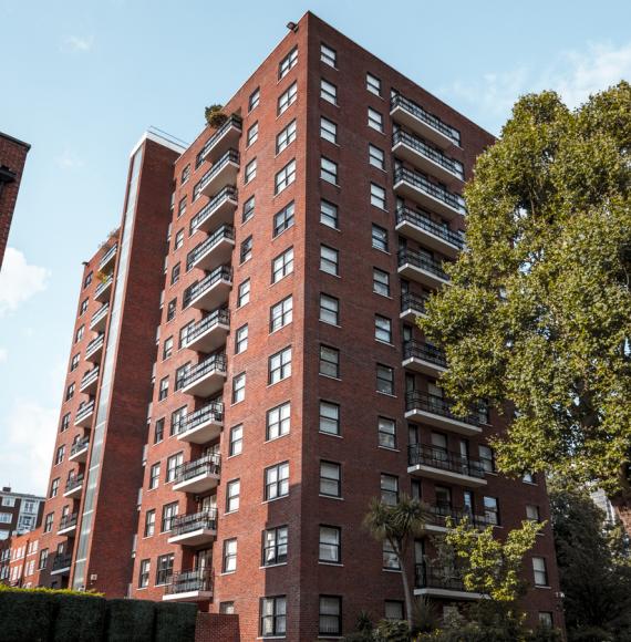 Low view of a block of flats - affordable housing