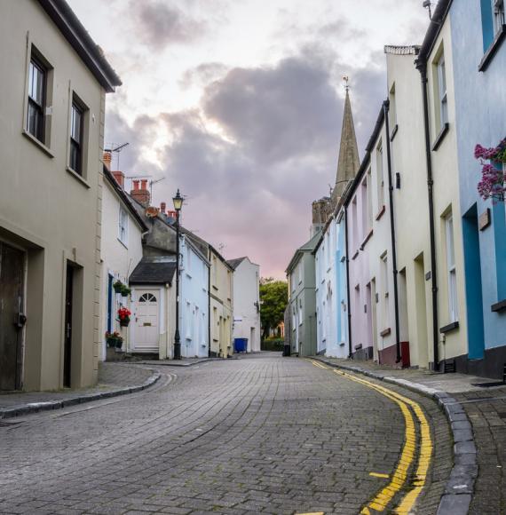 pastel coloured houses in south wales