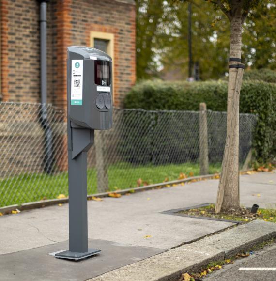 Liberty Charge electric vehicle charging point on the street