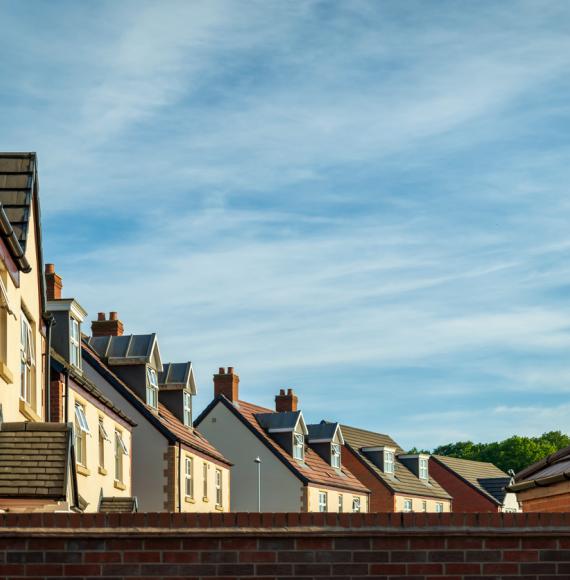 Row of new houses in the UK