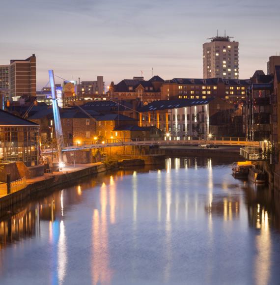 Leeds City Centre at dusk