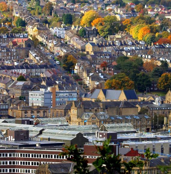 Aerial view of Keighley, West Yorkshire