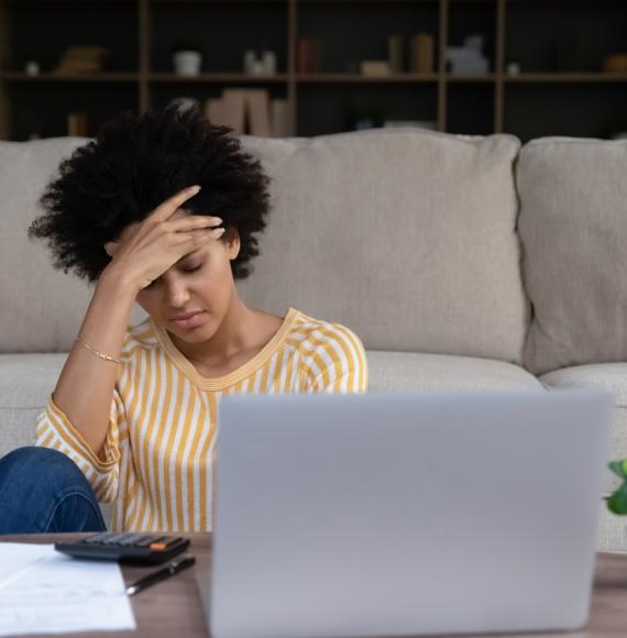 Young woman looking sad