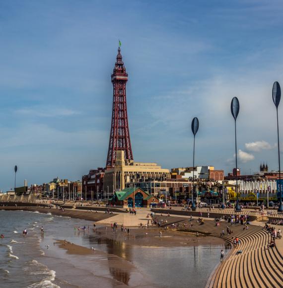 Blackpool view from the sea