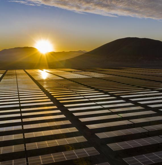 Solar panels in the desert