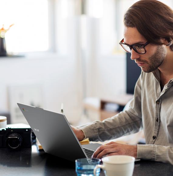 Man on computer