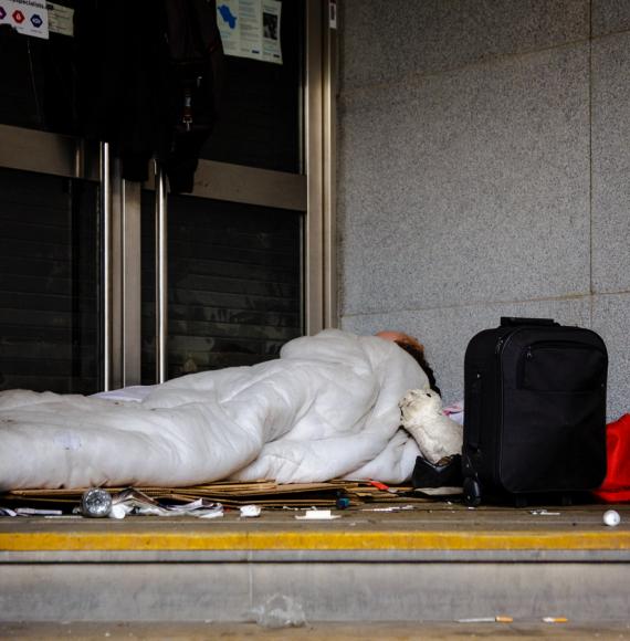 Homeless man on the streets of London