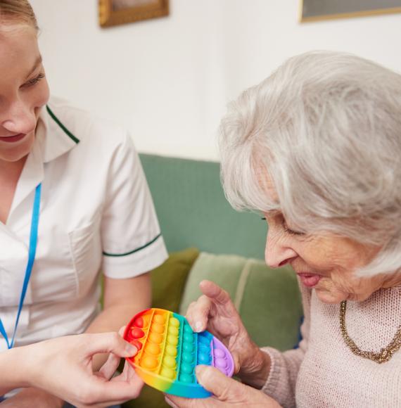 Occupational therapist with an older lady