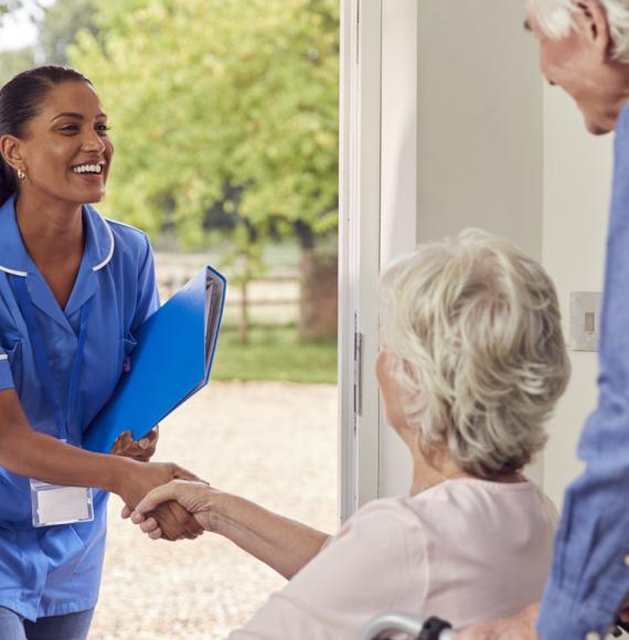 Healthcare worker on a home visit