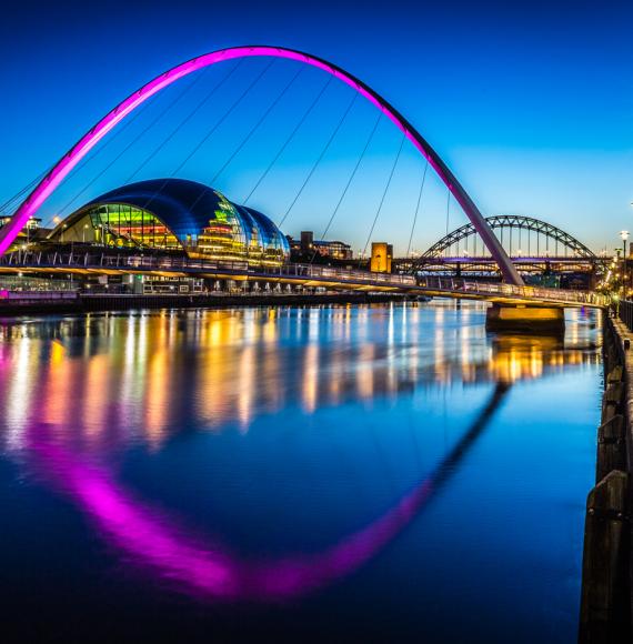 Newcastle in twilight
