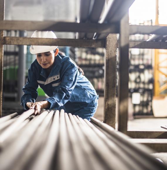 Woman in industrial work