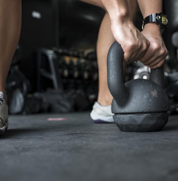 woman lifting weights