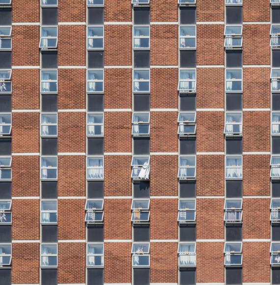 Facade of apartment building